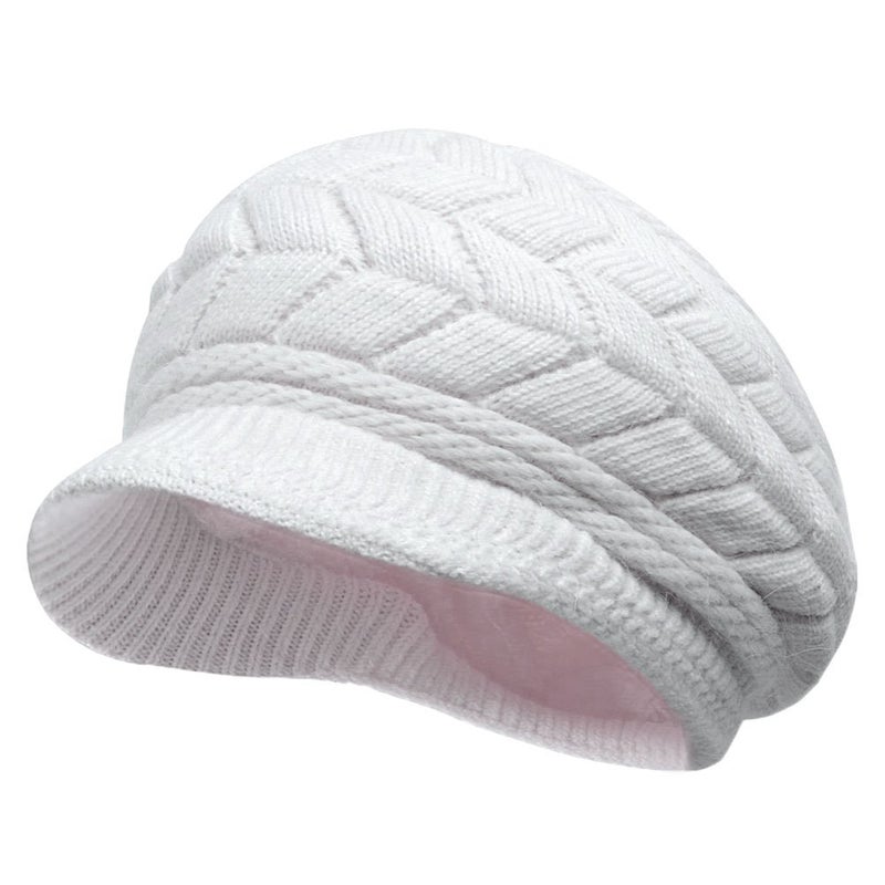 HINDAWI Winter Hats for Women Outdoor Warm Newsboy Caps Knit Snow Ski Crochet Skull Visor Cap - Image 2